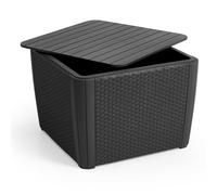 Table basse Coffre pouf de jardin graphite Keter Allibert Luzon Plus