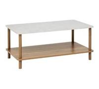 Table basse effet accacia et marbre travertin COME - 5five