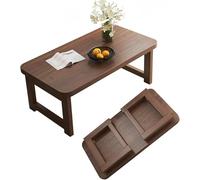 Table basse compacte rectangulaire pliable en noyer pour petit salon, l'heure du thé et décoration, 80 x 45 x 35 cm, polyvalente et élégante