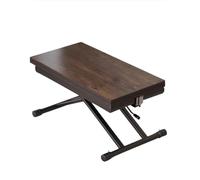 Table basse convertible en hauteur réglable 7 hauteurs design unique noyer foncé