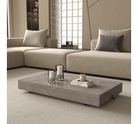 Table basse convertible en hauteur réglable pour salle à manger, multi-usages, gris avec 7 hauteurs pour une utilisation polyvalente