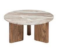 Atmosphera Coppa Table basse beige en bois de manguier et marbre