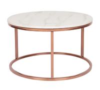 Table Basse Coral Effet Marbre Rose Doré Rose