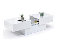 IDMarket Table basse coulissante MARTA bois blanc
