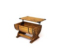 Table basse - CREATIVE COOPER - SKB_3D_OP - Plateau réglable - Bois massif huilé - 80 x 50 cm