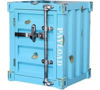 Table Basse Créative Table De Chevet De Style Industriel Rétro Multifonction en Métal Fer Table De Canapé Table D’Angle La Table De Téléphone Peut être Installée Serrure, Blue B