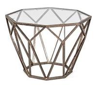 Table d'Appoint Design en Verre "Nila" 55cm Bronze