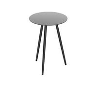 Outsunny - Petite table basse ronde - Plateau en verre trempé, cadre en acier, pieds effilés - Noir