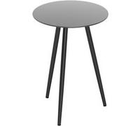 Outsunny - Petite table basse ronde - Plateau en verre trempé, cadre en acier, pieds effilés - Noir