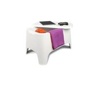 Table basse d'appoint en résine 59x 39x 36cm Blanche Avec couvercle Extérieur / Intérieur Jardin, Maison