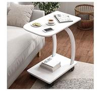 Table Basse D'Appoint Maison Table d'appoint Mobile Petite à thé avec canapé roulettes Chambre de Chevet Type C Chambre Moderne(White)