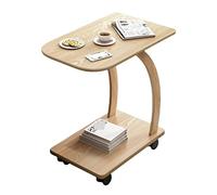Table Basse D'Appoint Maison Table d'appoint Mobile Petite à thé avec canapé roulettes Chambre de Chevet Type C Chambre Moderne(Wood Color)