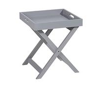 Table Basse d'Appoint Pliable avec Plateau Détachable Grise Très Pratique et Fonctionnelle pour Salon Minimaliste et Scandinave Beliani