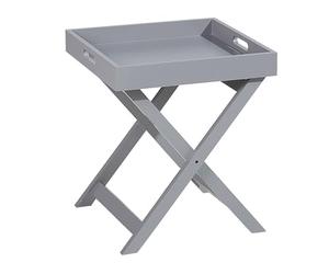 Table Basse d'Appoint Pliable avec Plateau Détachable Grise Très Pratique et Fonctionnelle pour Salon Minimaliste et Scandinave Beliani