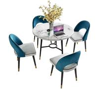 Table basse de conférence avec chaise, table et chaise, table ronde, canapé, siège, salle à manger, restaurant, balcon, cuisine, magasin (bleu + vert, 4 chai