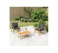 vidaXL Table basse de jardin en bambou 90x55x37 cm
