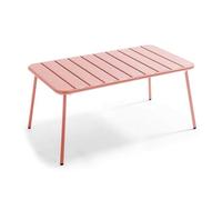 Table basse de jardin acier argile 90 x 50 cm Palavas, Oviala