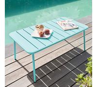 Table Basse De Jardin Acier Turquoise 90 X 50 Cm Bleu