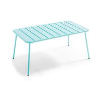 Table basse de jardin acier turquoise 90 x 50 cm - Oviala Palavas