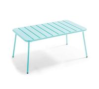 Table basse de jardin acier turquoise 90 x 50 cm Palavas, Oviala