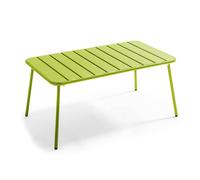 Table basse de jardin acier vert 90 x 50 cm - Oviala Palavas