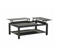 Table basse de jardin aluminium avec plateaux élévateurs - Butterfly - L.120 x l.80 cm