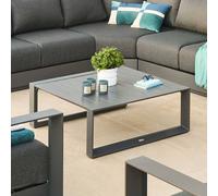 Table basse de jardin carrée ALLURE Graphite 97 x 37 cm - Aluminium traité époxy Hespéride
