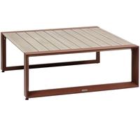 Table basse de jardin carrée ALLURE Lin / Acajou 97 x 36 cm - Aluminium traité époxy Hespéride