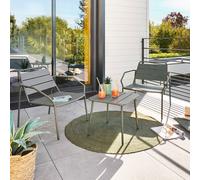 Table basse de jardin carrée PHUKET Vert laurier 45 x cm - Acier traité époxy, Traitement anti-rouille renforcé Hespéride