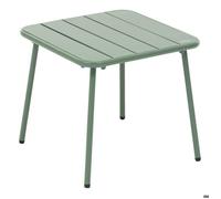 Table basse de jardin carrée ""Phuket"" vert olive en acier traité en époxy - Vert olive - Hespéride