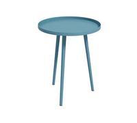 Table basse de jardin d'appoint design scandinave Ø 40 x 50H cm acier époxy bleu