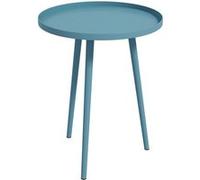 Table basse de jardin d'appoint design scandinave Ø 40 x 50H cm acier époxy bleu Bleu G