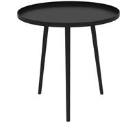 Outsunny Table basse de jardin d'appoint design scandinave Ø 40 x 50H cm acier époxy bord rond Noir