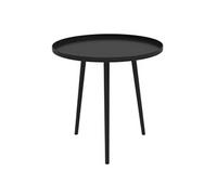 Table basse de jardin d'appoint design scandinave Ø 40 x 50H cm acier époxy noir