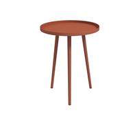 Outsunny Table basse de jardin ronde – Table d'appoint extérieur bord rond acier Ø40 x H50 cm Rouge