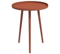Outsunny Table basse de jardin ronde – Table d'appoint extérieur bord rond acier Ø40 x H50 cm Rouge