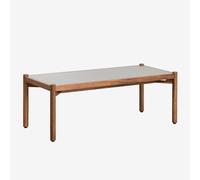 Table Basse De Jardin En Ciment Et Bois D'acacia Gamila Gris 110 X 50 Cm Gris