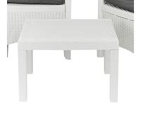 Table basse de jardin en plastique aspect rotin (blanc)