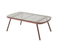 Vente-unique - Table Basse de Jardin en résine tressée - Terracotta - LOUSINI de MYLIA