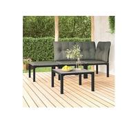 vidaXL Table basse de jardin 362800 – Carrée, meuble de terrasse extérieur, gris