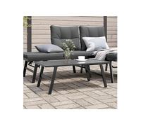 Table basse de jardin noir 90x45x35 cm acier enduit de poudre, table de jardin, table de patio, meuble de patio, 4008106