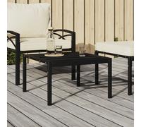 Table Basse De Jardin Noire 60x60x35 Cm Avec Lattes En Acier Pour Terrassee, Et