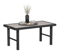Table basse de jardin - Outsunny - rectangulaire - avec plateau SPC à effet bois - en métal - 100 x 52 x 46 cm - effet bois gris