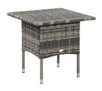Table de jardin Outsunny Table basse de jardin style cosy chic 50L x 50l x 47H cm Métal époxy résine tressée aspect rotin Gris