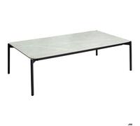 Table basse de jardin plateau céramique Ambiance graphite et gris