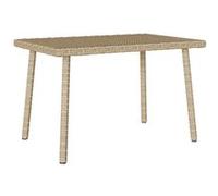 Table basse de jardin rectangulaire beige 60x40x37 cm rotin G