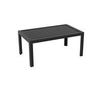 Outsunny Table basse de jardin rectangulaire – cadre acier, plateau à lattes, 101,5×61×46 cm, Noir