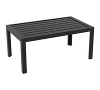 Outsunny Table basse de jardin rectangulaire – cadre acier, plateau à lattes, 101,5×61×46 cm, Noir