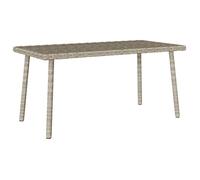 vidaXL Table basse de jardin rectangulaire en résine tressée gris clair