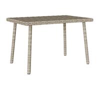 vidaXL Table basse de jardin rectangulaire gris clair en résine tressée